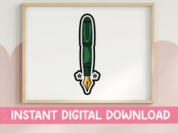 Download Green Rocket Fountain Pen Sticker - Premium Resources